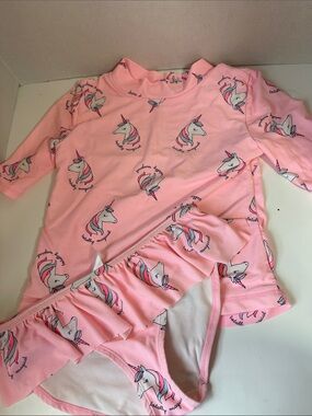 Carter’s pink unicorn 2 piece swimsuit size 12